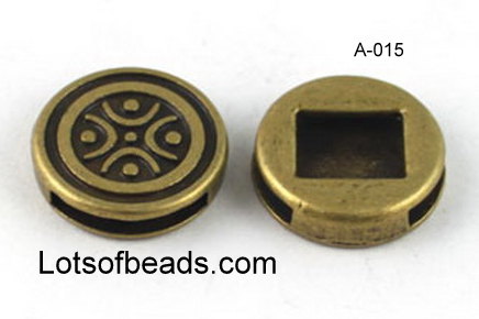Bronze Slide Bead for leather